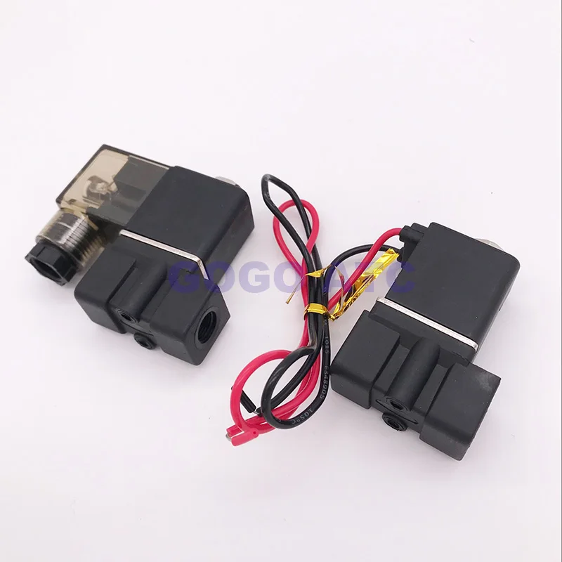 2P025-08/06 NBR 2 способ пневматический небольшой Соленоидный клапан 1/" 1/4" NPT AC DC Электрический пластиковый клапан с проводом светодиодный светильник