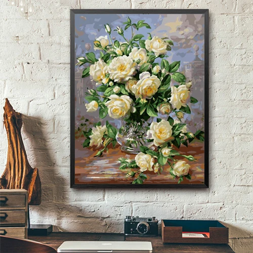 MaHuaf-A1012 красивые цветы декор DIY картины маслом по номерам большие фотографии