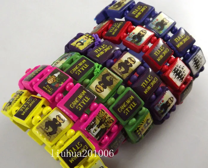 Оптовая продажа 48 шт. модные разноцветные Стрейчевые браслеты в гандском