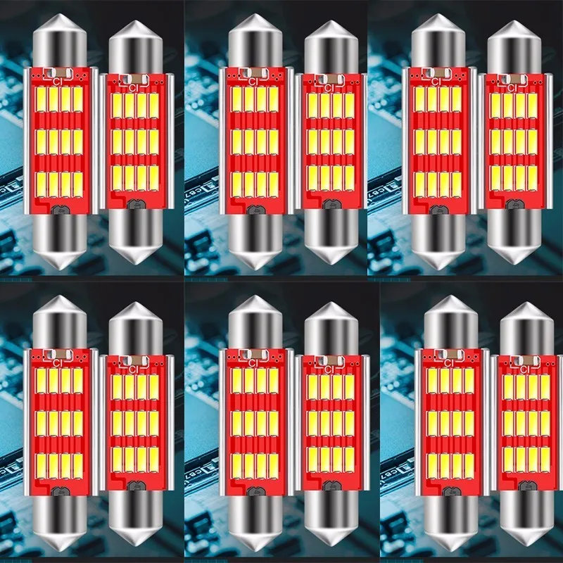 6X Festone 31 мм 36 39 41 cupola светодиодный 12SMD 4014 Авто Interni luce Lampadine Luci Della Targa di