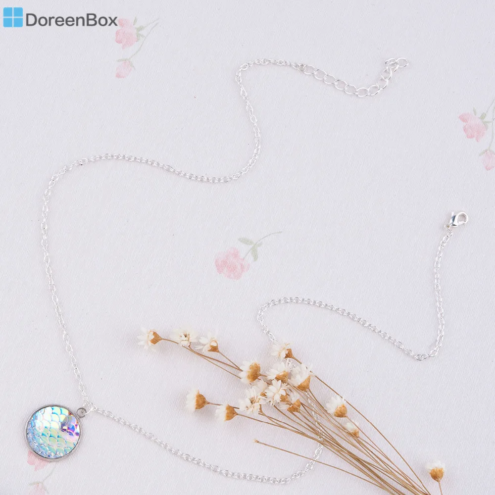 Doreen Box Русалка из смолы дракон весы кабошон кулон ожерелье круглая звеньевая