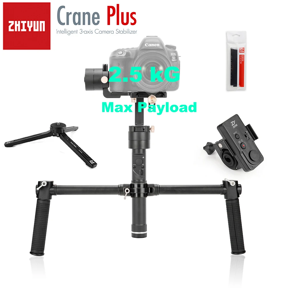 Zhiyun кран плюс 3-х осевой ручной шарнирный стабилизатор бесщеточные двигатели для
