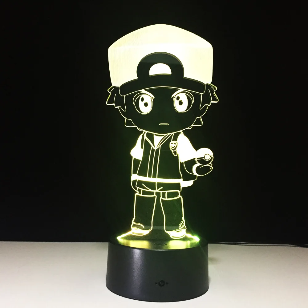 Little Boy Kids 3D Lamp 7 Color RGB LED Night Lamps USB Table Lampara Lampe Baby Sleeping Nightlight Novelty | Лампы и освещение