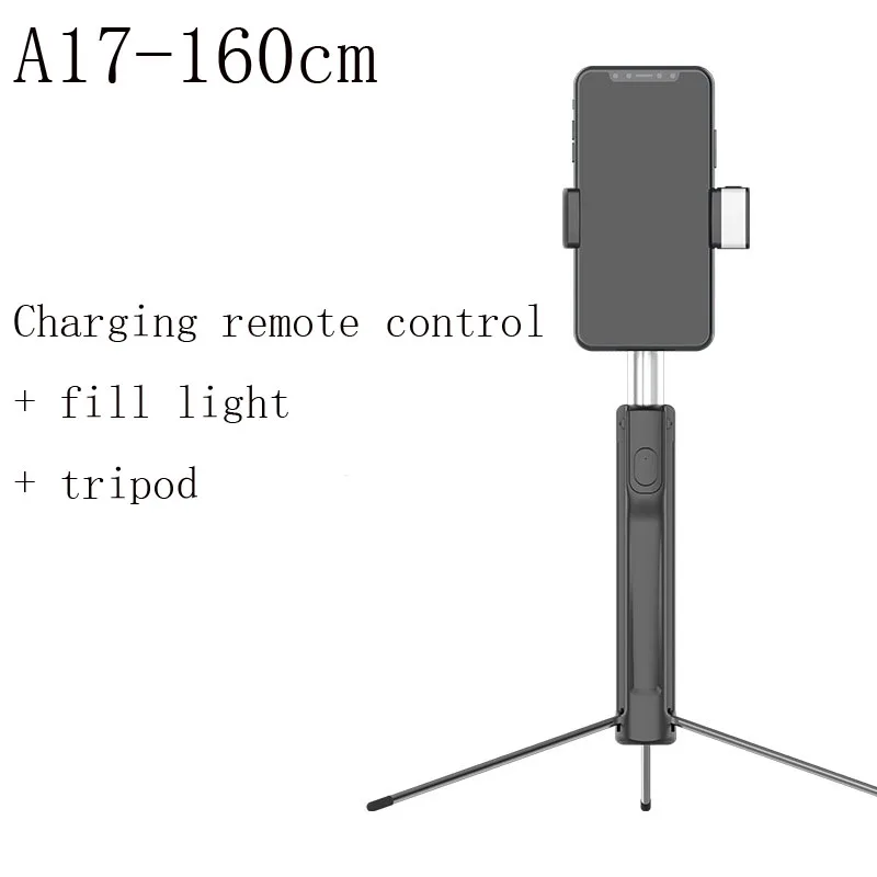 CYKE A18 A17, селфи-Палка с Bluetooth, селфи-палка 110, 160 см, телескопический стержень, заполняющий светильник, штатив с автоспуском, селфи-Палка с Bluetooth - Цвет: 11