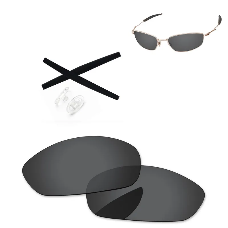 Bsymbo Polarized Replacement Lenses and Black Earsocks & Clear Nose Pads for Authentic Whisker Sunglasses - Multiple Options