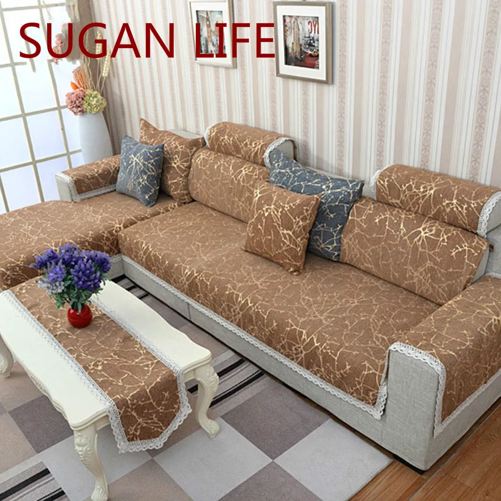 European style sky stripe jacquard chenille sofa cover cama slipcovers for living room furniture sectional couch covers S-271 | Дом и сад