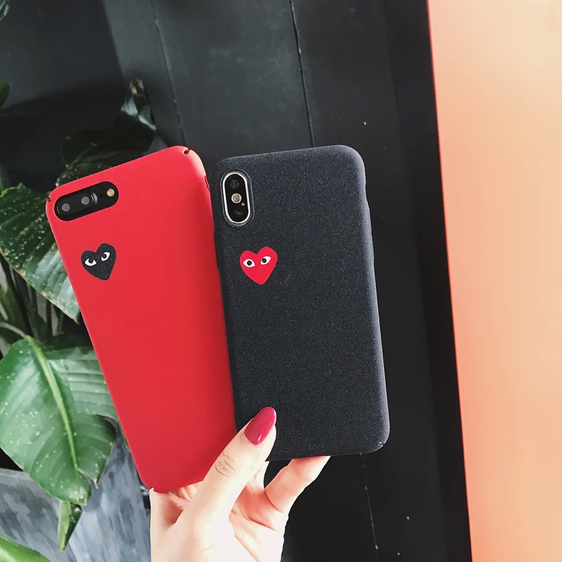 Japan Trend brand CDG Play Comme des Garcons Hard Matte cover case for iphone 6 6s 7 8 plus x xs max xr phone cases |