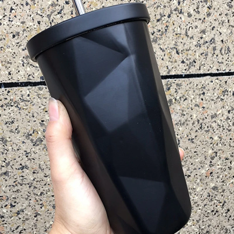 Black JOUDOO 480 мл большой емкости бутылки для воды из нержавеющей стали модные градиентные нерегулярные бутылки для воды с крышкой бутылки для автомобиля 35 - Цвет: Black