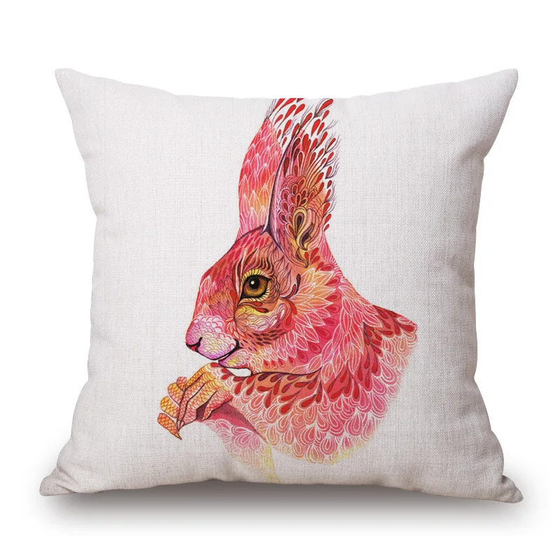 Животные чернильная живопись кролик волк печать льва домашний декор диван