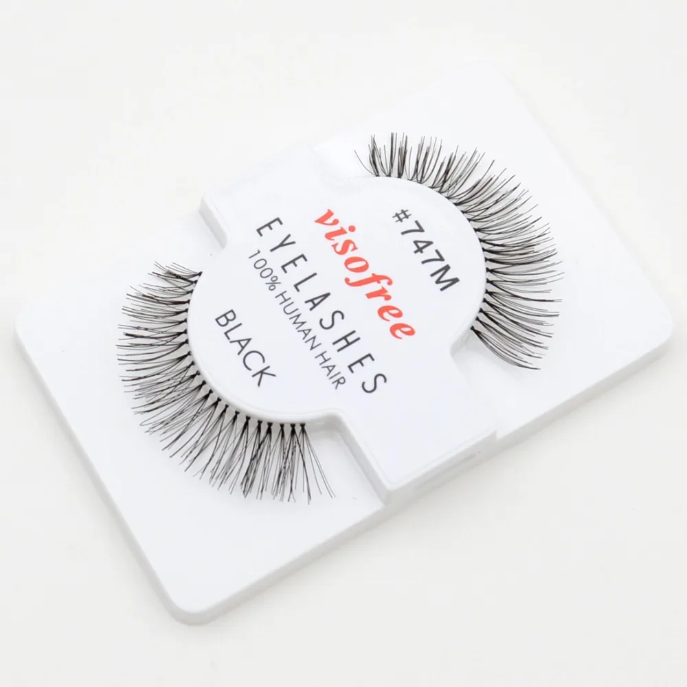 1 пара ресниц Visofree модные мягкие Накладные человеческие волосы ресницы клеи