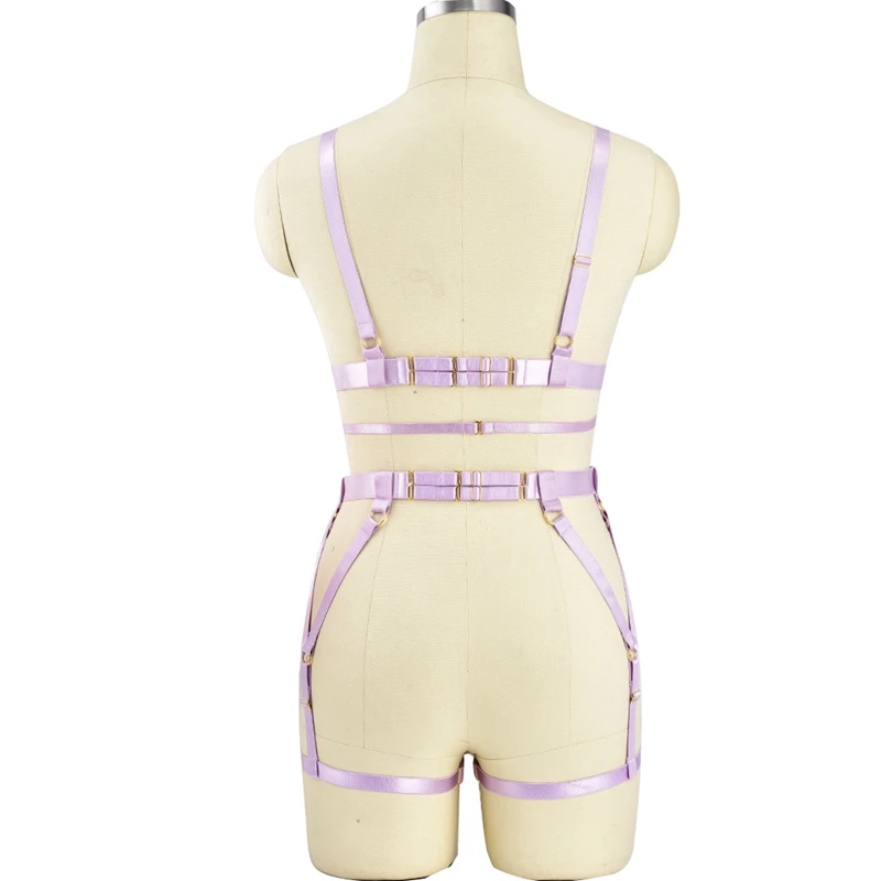 Body Harness lingerie set Leg harness Sexy BDSM strappy Collar body cage fetish gothic Garter belt Suspenders | Женская одежда