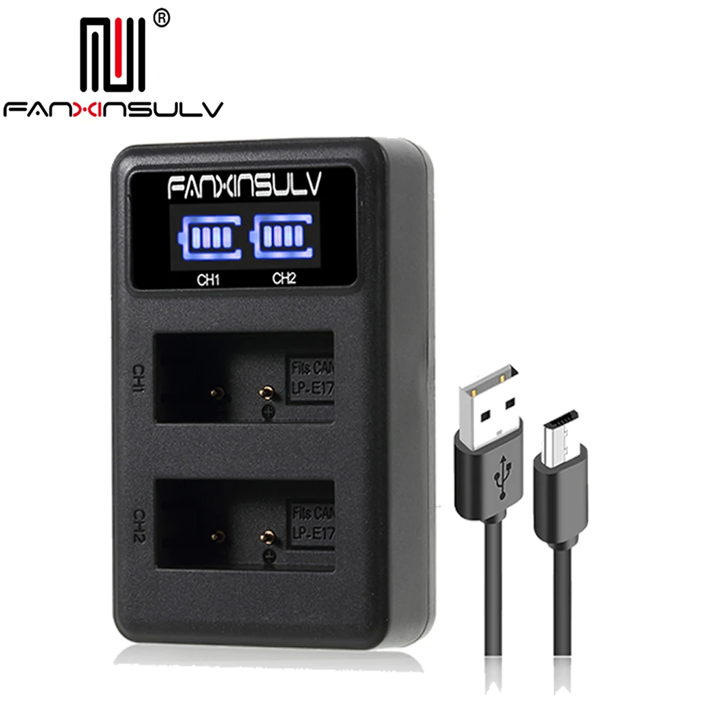 1 шт. LP E17 LP-E17 батарея LCD двойное USB зарядное устройство для Canon 200D M3 M5 M6 77D 750D 760D T6i T6s