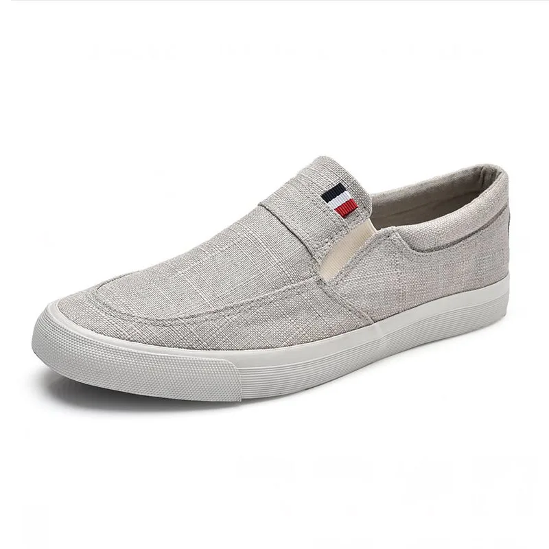 TAOFFEN Simple Men Casual Shoes Slip On Round Toe Flats Solid Color Breathable Male Loafers Size 38-44 | Обувь
