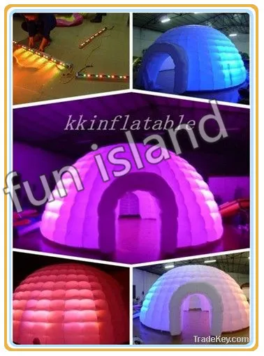 2017 Новый бренд креативный надувной тент igloo со светодиодной подсветкой купол