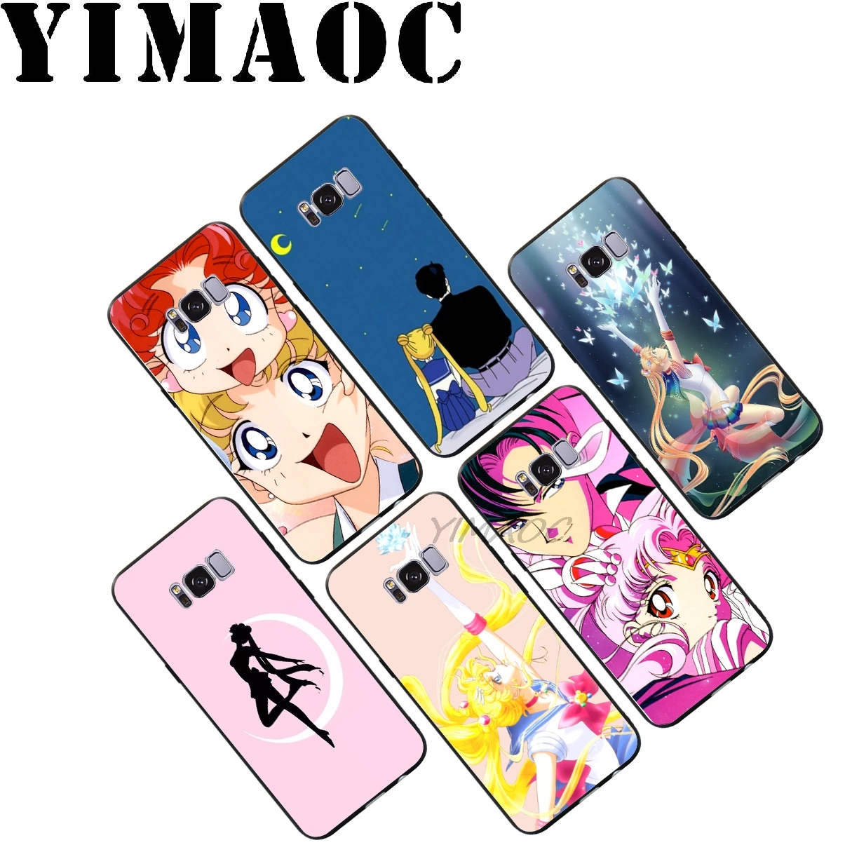 YIMAOC Sailor Moon Afro Girl Soft Case for Samsung Galaxy S10 S10e S9 S8 A6 Plus S7 S6 Edge A7 A5 A3 J6 Note 9 8 |