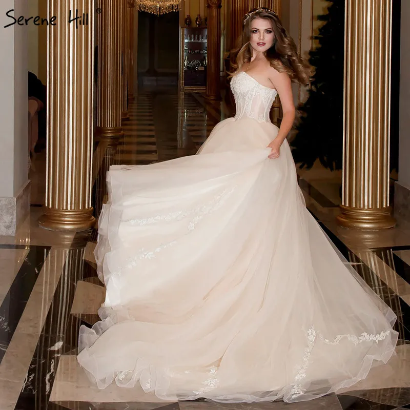 Свадебное платье цвета шампанского без бретелек на шнуровке 2020|vestido de noiva|de noivatulle