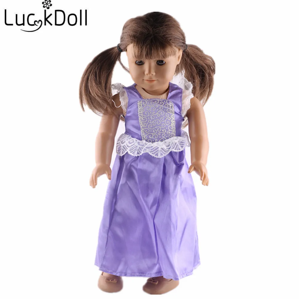 Цветное платье LUCKDOLL без рукавов с бантом для куклы 43 см или 18 дюймовых
