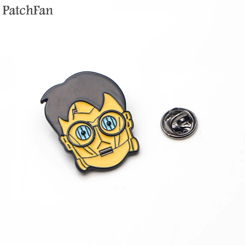 2 Patchfan робот роль в фильме C-3PO цинка значки в виде галстука рюкзак одежда броши для мужчин и женщин украшение на шляпку для значков медалей A0762 - Цвет: 2