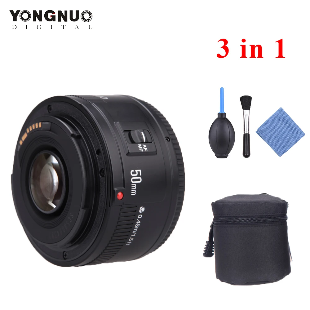 YONGNUO YN50mm f1.8 объектив YN EF 50 мм f/1,8 AF объектив YN50 апертура Автофокус Объектив для Canon EOS 60D 70D 5D2 5D3 600d DSLR камера