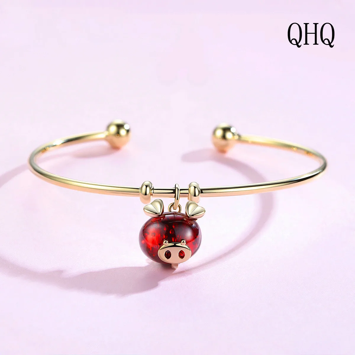 Браслеты banglesRed браслет с подвеской год рождения маленькой Золотой свинки