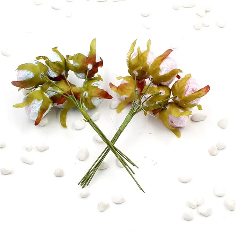 Шелковые мини бутоны чайные Маленькие искусственные цветы предметы интерьера