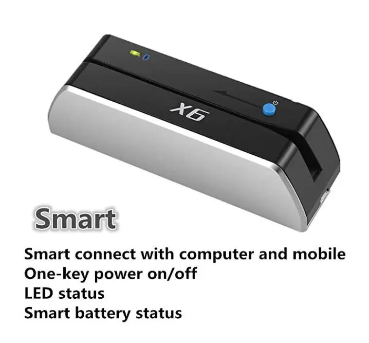 1 шт. Bluetooth USB 3 трека msr X6(BT) vip кард ридер записывающий датчик Мини