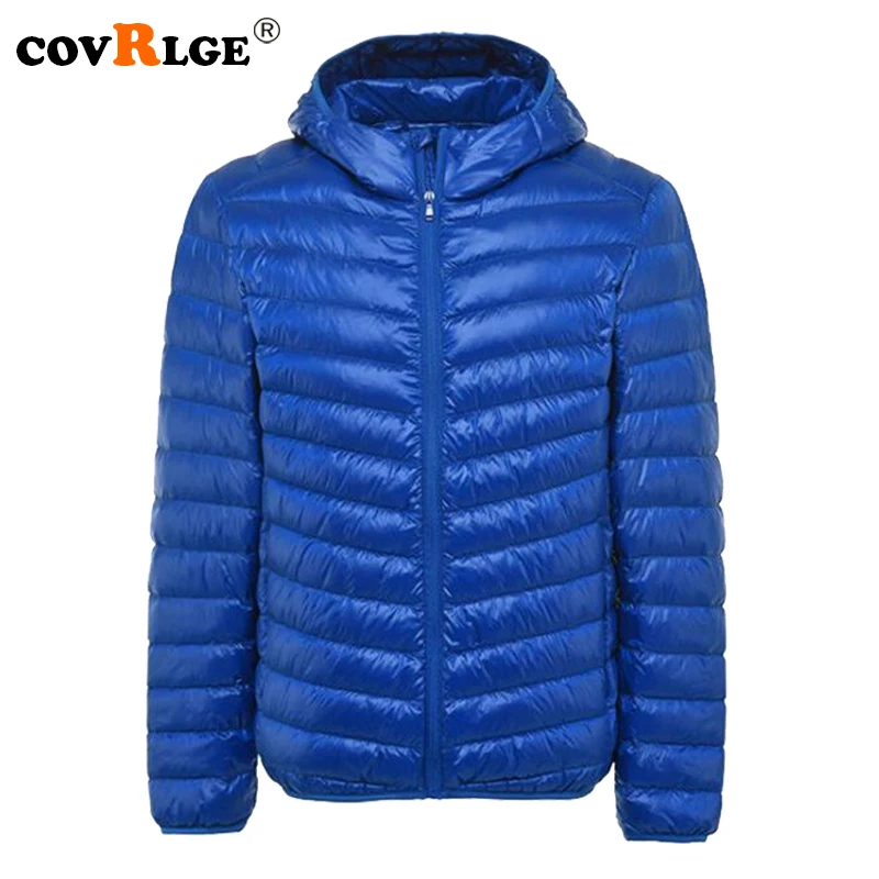 Covrlge Men Hooded Down Coat 2018 Autumn Winter New Man Duck Down Jacket Light Thin Jackets Fit Size Outerwear Coats MWY002