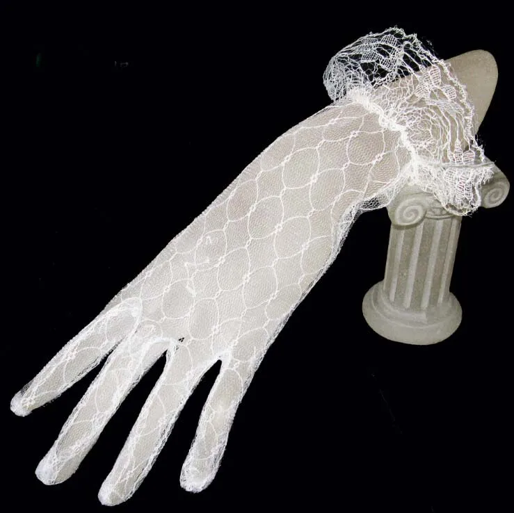 1 Pair 2020 Red Black White Short Lace Elegant for Bride Bridal Wedding Evening Prom Gloves Women Finger Dresses gants mariage | Свадьбы и