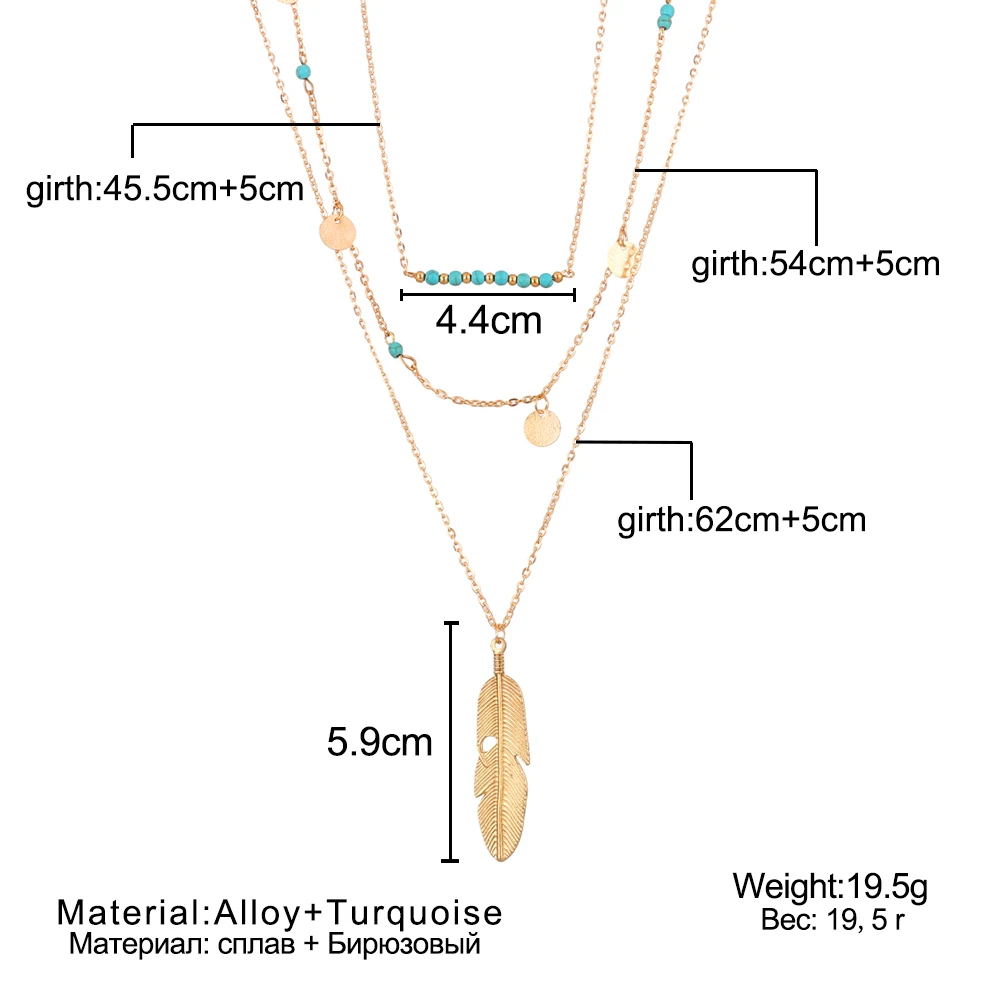 

Fashion Gold Color Multilayer Coin Leaf Long Tassels Lariat Bar Necklaces Beads Choker Feather Pendant Necklace For Women Bijoux