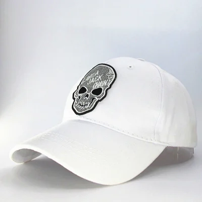 white LDSLYJR personality skull embroidery cotton Baseball Cap hip-hop cap Adjustable Snapback Hats for men and women 277 - Цвет: white