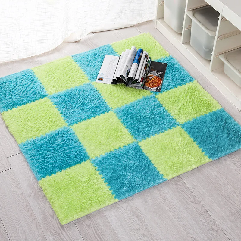 EVA Mosaic carpet Stitching child crawling mat door Super soft plush bedroom living room floor 30*30cm 3pcs | Дом и сад