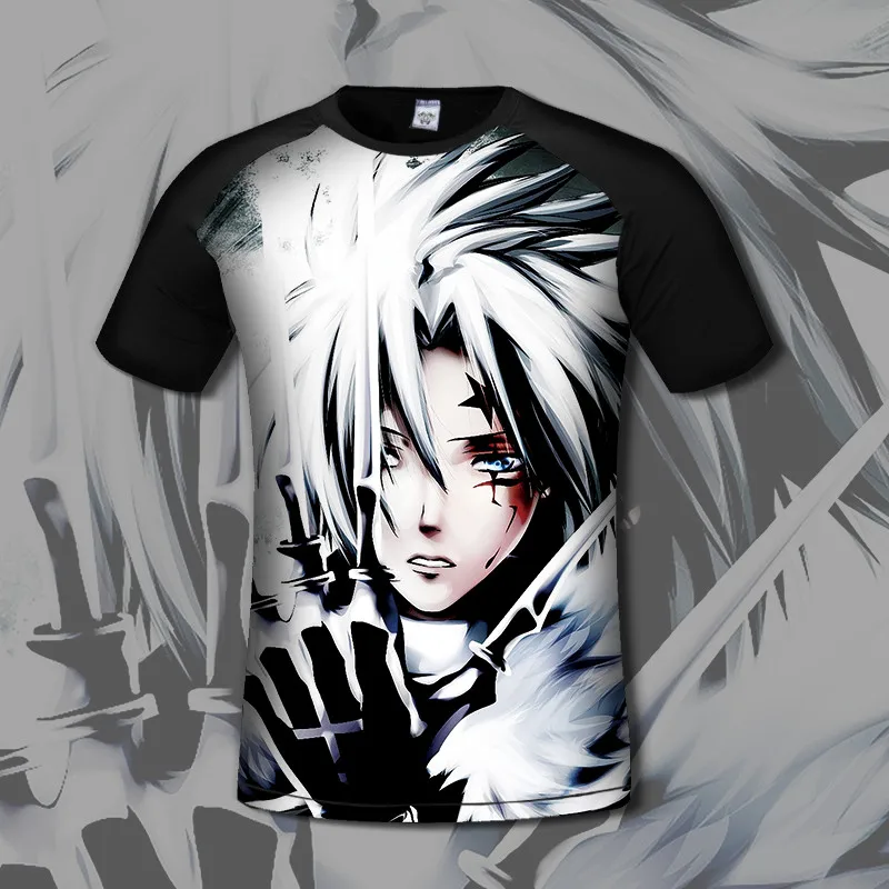 Новинка аниме Мужская футболка серого цвета костюм для косплея с коротким