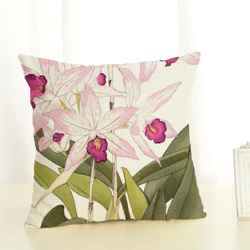 Цветы одна сторона печать Home Decor диван декоративная подушка для сиденья автомобиля подушка крышка чехол Capa Almofada размером 45*45 см