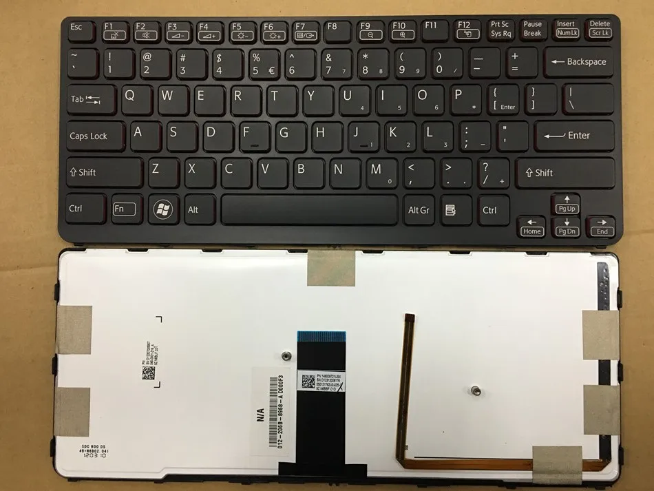 Английская клавиатура для Sony Vaio SVE 14 SVE14 SVS14 SVE14A с подсветкой серебряной рамкой