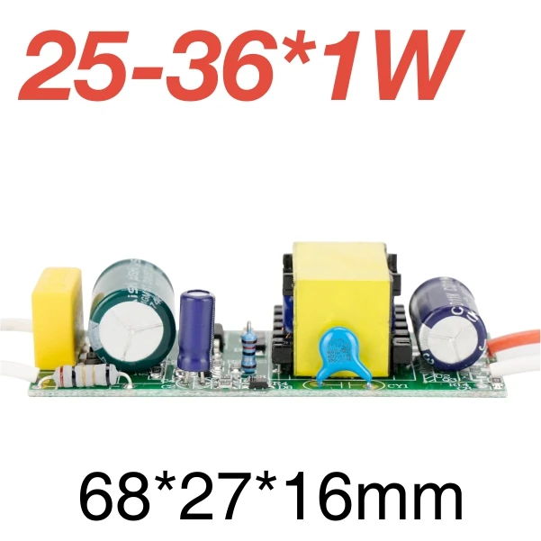 Светодиодный входной AC85-265V 1-3 Вт 4-7 Вт 8-12 Вт 15-18 Вт 20-24 Вт 25-36 Вт источник питания встроенные Трансформаторы освещения 300 мА - Цвет: 25 to 36 W
