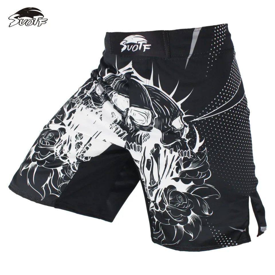 SUOTF Boxing Sports Men Skull Personality Breath cheap mma short Large Fitness Thai Boxing Shorts Tiger Muay Thai kickboxing mma