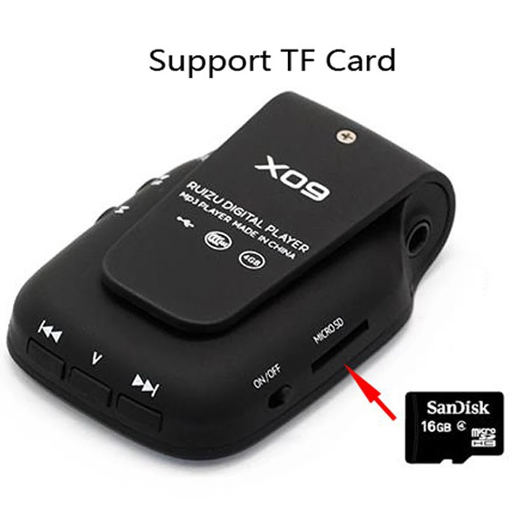 RUIZU X09 Flac бег Hifi Цифровой Спорт Аудио экран Mp 3 пробежка Мини Клип Музыка Mp3 плеер 4