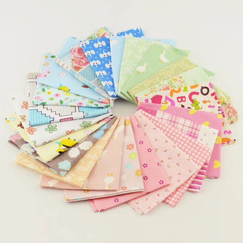 Teramila Cotton Fabrics 10 Pieces 20cmx20cm Charm Packs Patchwork Quilting Stash Tissue Cloth No Repeat Design Twill|cotton fabric 10|charm