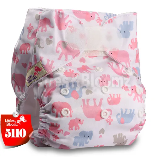 [Littles&Bloomz] Один размер многоразовые тканевые подгузники Моющиеся Водонепроницаемые Детские карманные подгузники стандартная застежка на липучке - Цвет: 5110