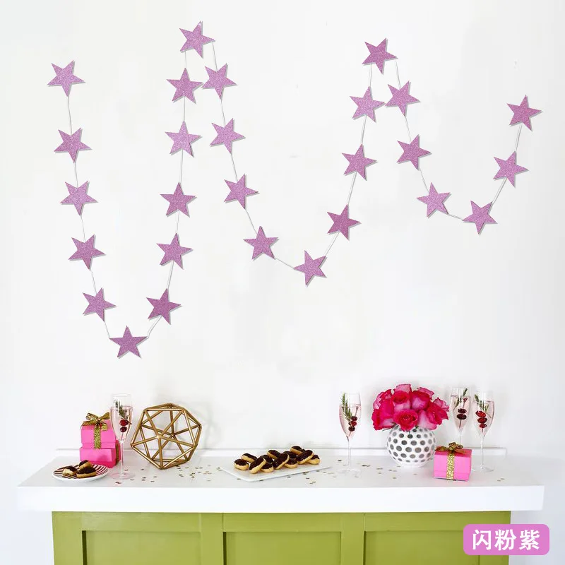 7cm Shiny Star Garland DIY Party Decoration Christmas Home decoation | Дом и сад