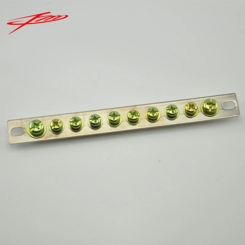 250V 15A 5 Way 7 way 10 Way прямой заземляющий провод ряд медный Электрический бар клеммный блок