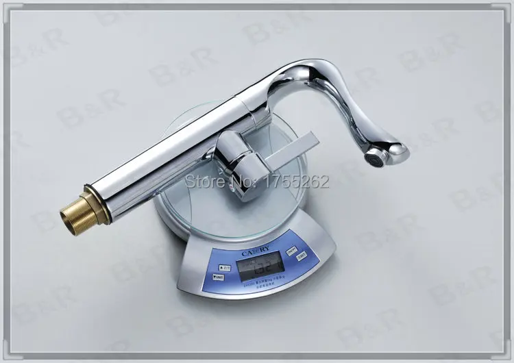 Freeshipping B&ampR Fashionable Tap Kitchen Chromed Mixer Single handle hole Surface Mounted Swivel Faucet YH-9009 grifos | Обустройство