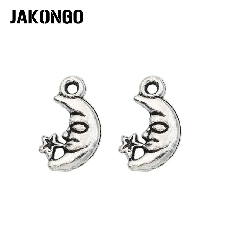 JAKONGO Античная Посеребренная Луна лицо Шарм Подвески для ювелирных изделий