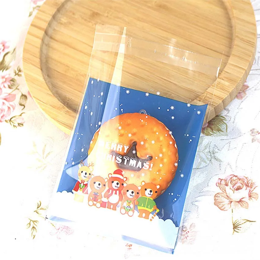 Marebell рождественские упаковки печенья 10*10 см 50 шт Рождественская вечеринка мультфильм Санта Клаус печенье вафельная упаковка для выпечки