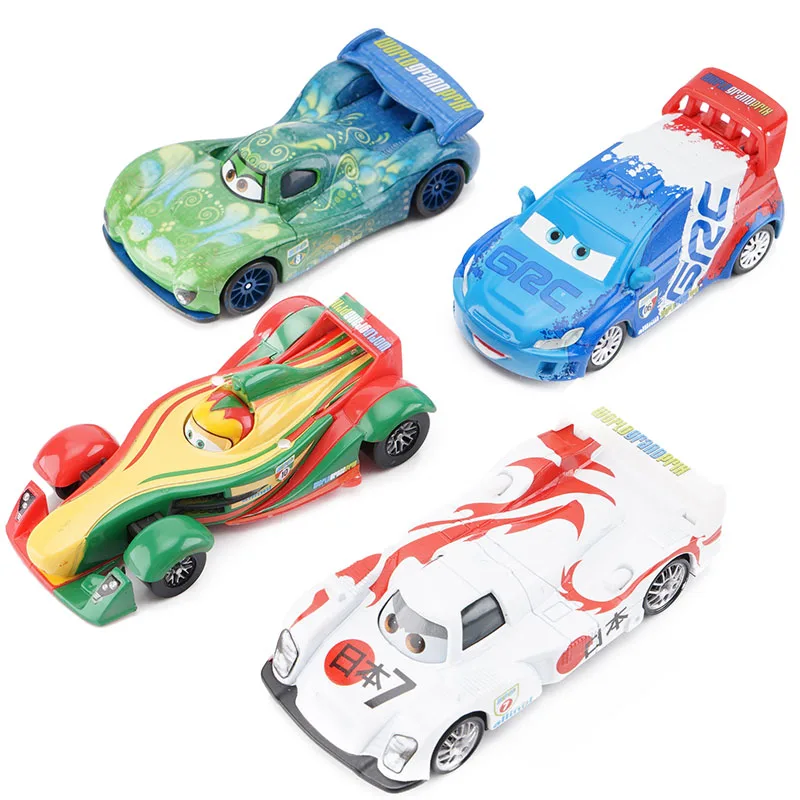 4Pcs Дисней Pixar Тачки 2 3 Молния Маккуин набор Джексон шторм Круз Рамирез 1:55 литой под давлением сплав модель автомобиля подарок на день рождения мальчик малыш игрушка - Цвет: 4Pcs