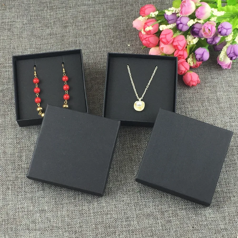 12 компл черная коробка для украшений и ювелирные открытки сережки с австрийскими