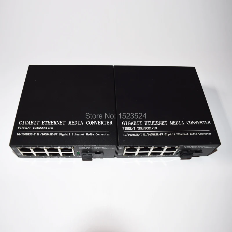 2 шт. 1 пара 10/100 м 8 RJ45 SC одномодовый волоконно оптический медиаконвертер 25 км для HD