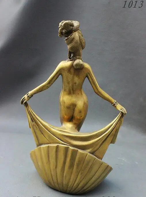 Китай латунь Обнаженная эротическая женщина провокационная поза Белль в