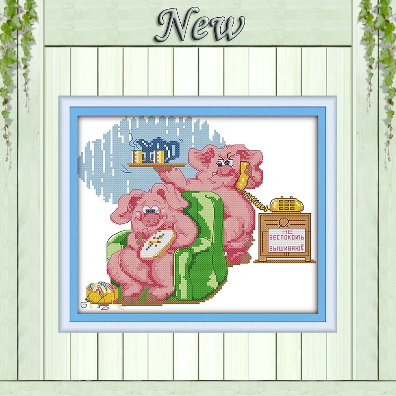 

Свинья папа и мама diy чехол-накладка с мультяшным Счетный напечатаны на холсте DMC 11CT 14CT китайские наборы для вышивки крестом комплект для выш...