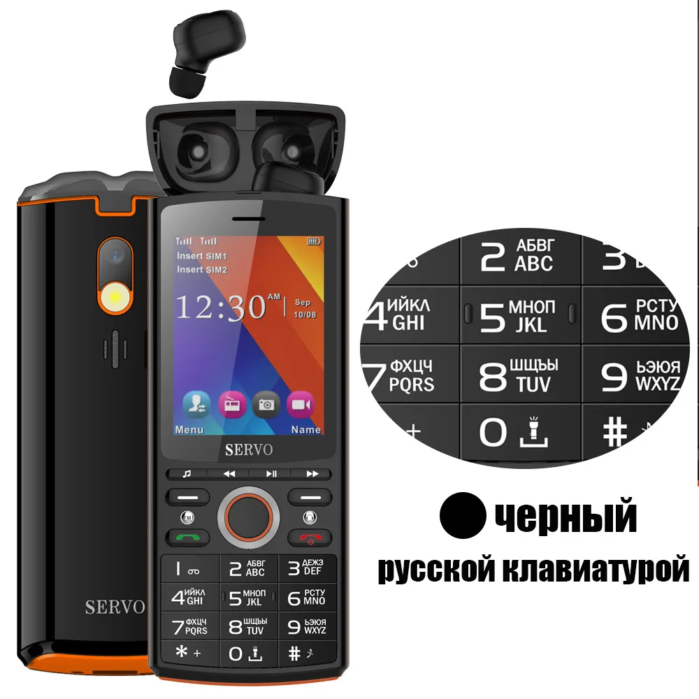 Black Russian R25 TWS V5.0 мини беспроводные Bluetooth наушники, стерео наушники-вкладыши, гарнитура с зарядным устройством 6000 мАч, микрофон HiFi, глубокий бас звук, беспроводные - Цвет: Black Russian